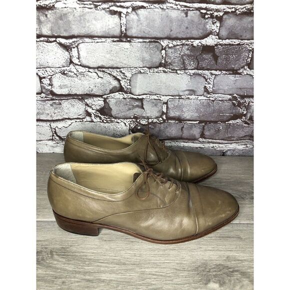 Rodi Taupe Leather Cap Toe Oxfords Lace Up Dress Shoes Men Sz 44EU/11M US - Picture 3 of 16